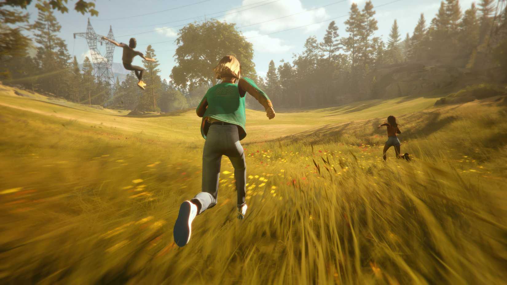 Characters running through a field in Mixtape
