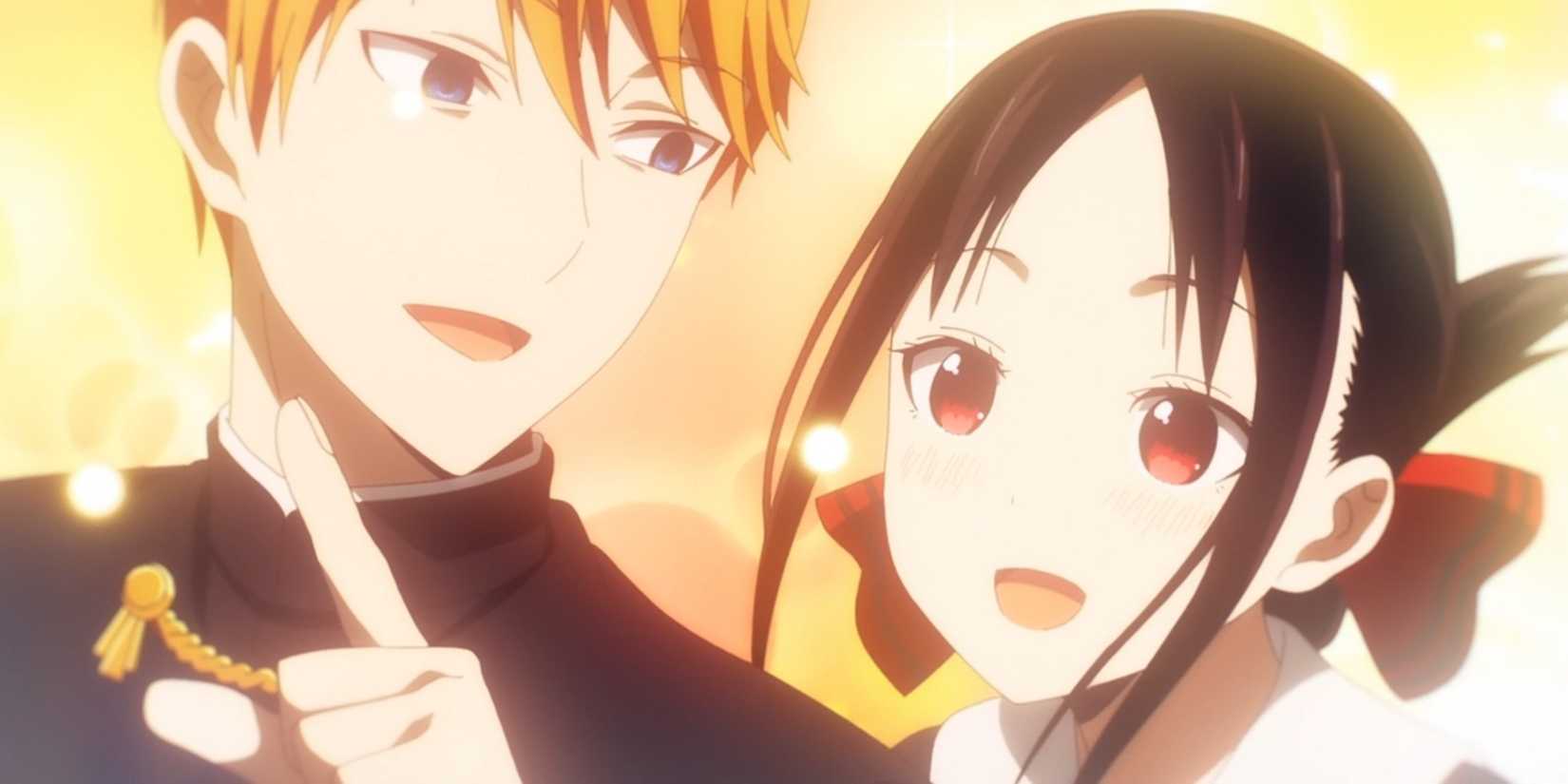 Miyuki Shirogane and Kaguya Shinomiya are happy together.