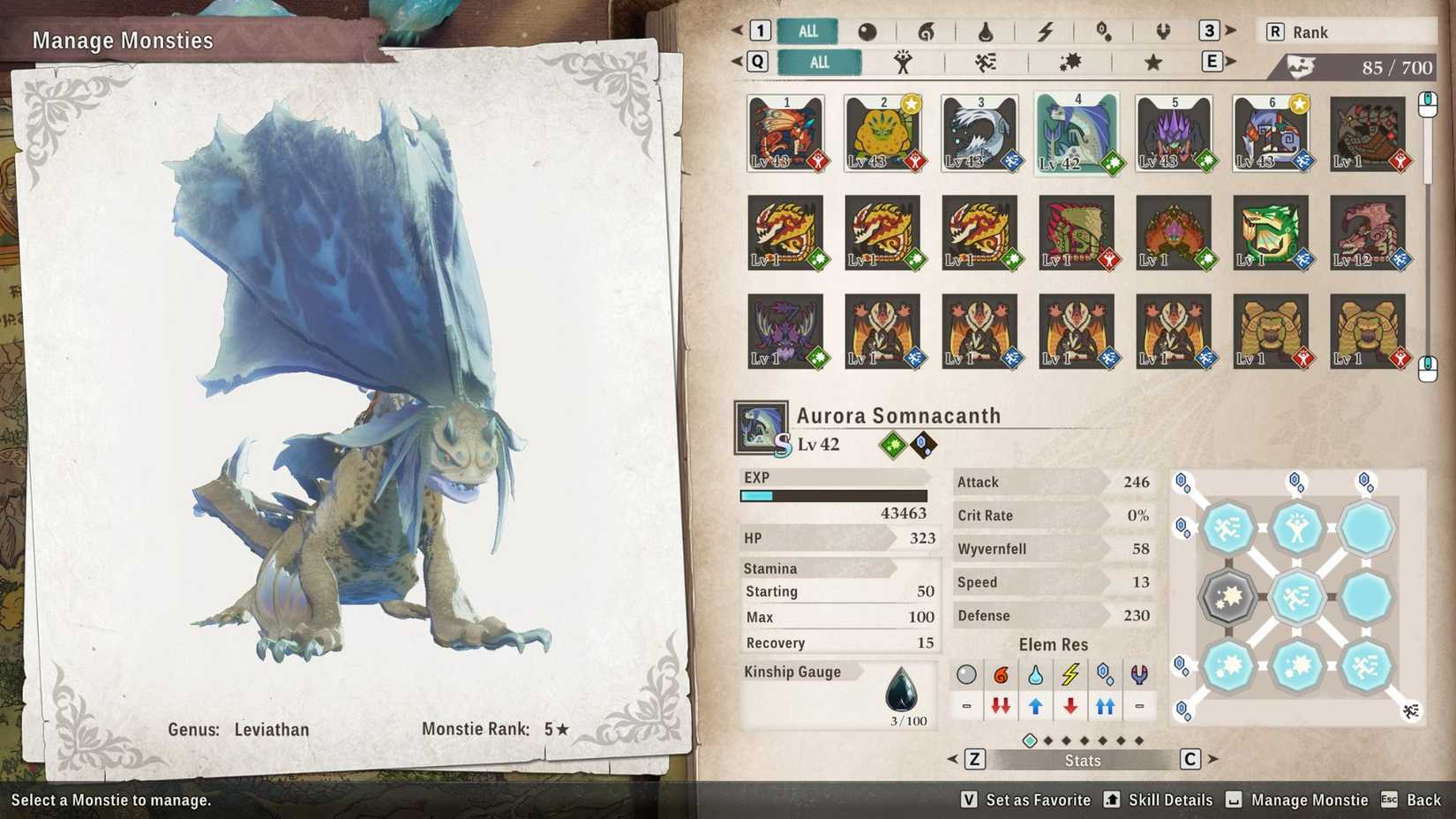 Aurora Somnacanth Monstie in Monster Hunter Stories 3