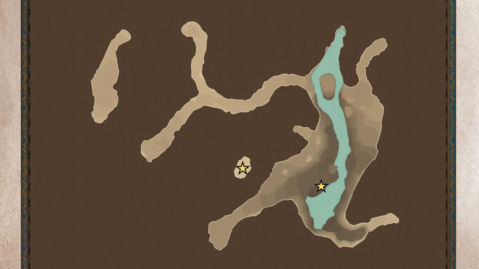 The location of the two Mt. Canalta Narrow Pass Poogies on the map in Monster Hunter Stories 3