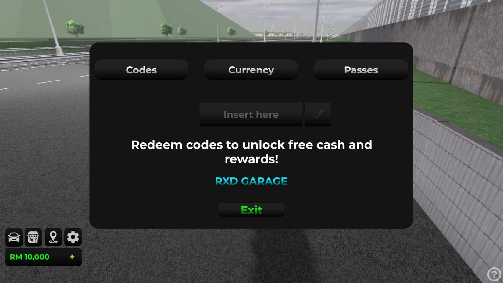 Moped Drag - the codes tab