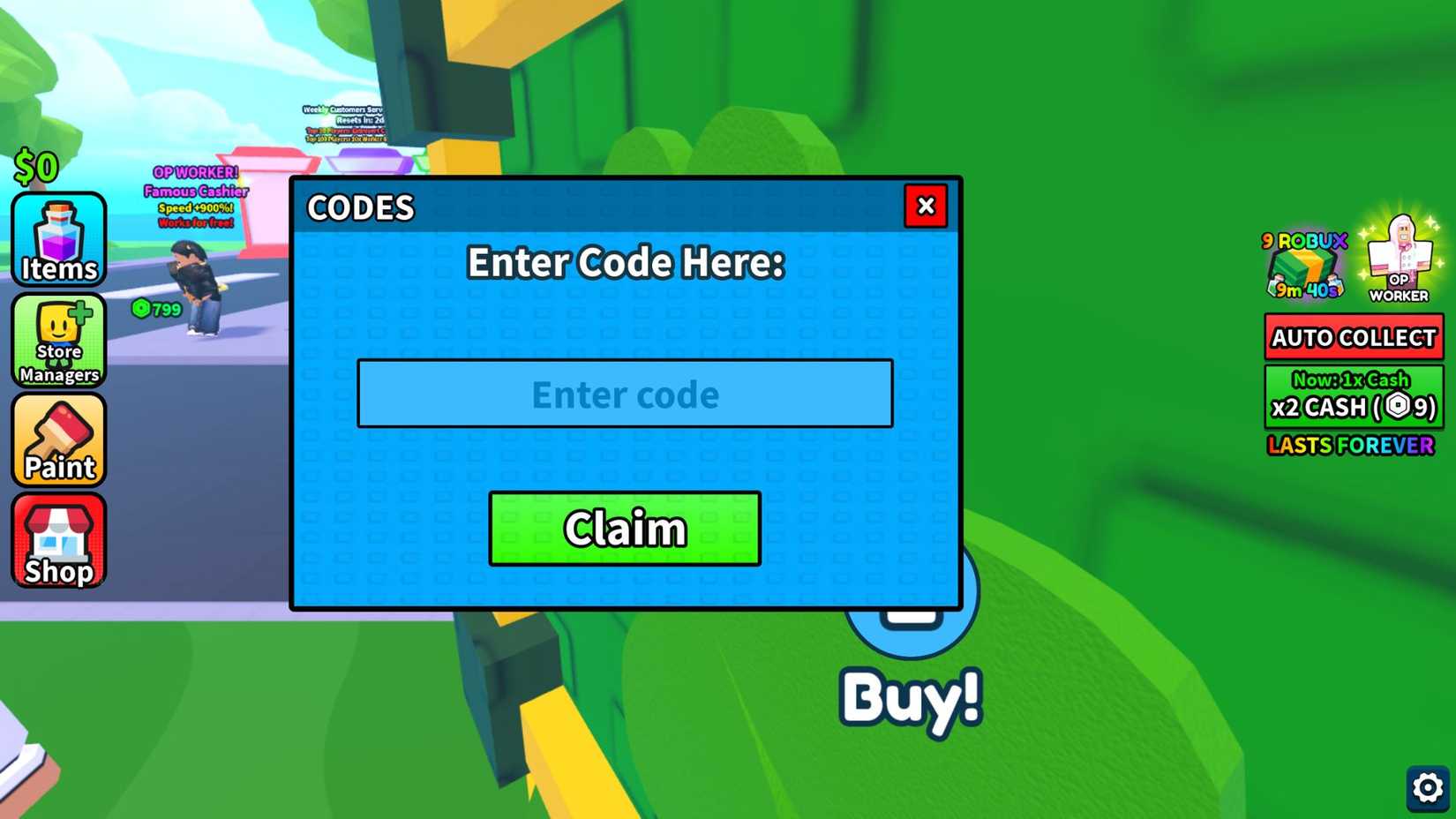 My Boba Store - Codes Tab