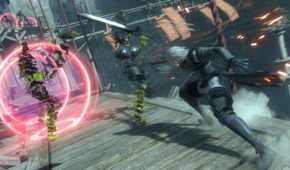 Nier Replicant Nier battles some shades.