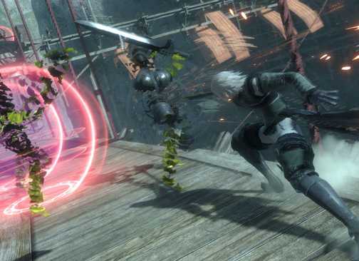 Nier Replicant Nier battles some shades.