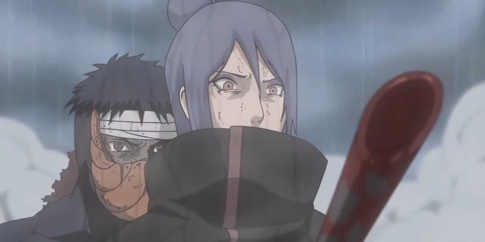 Obito kills Konan by impaling her with a metal rod after a short fight.