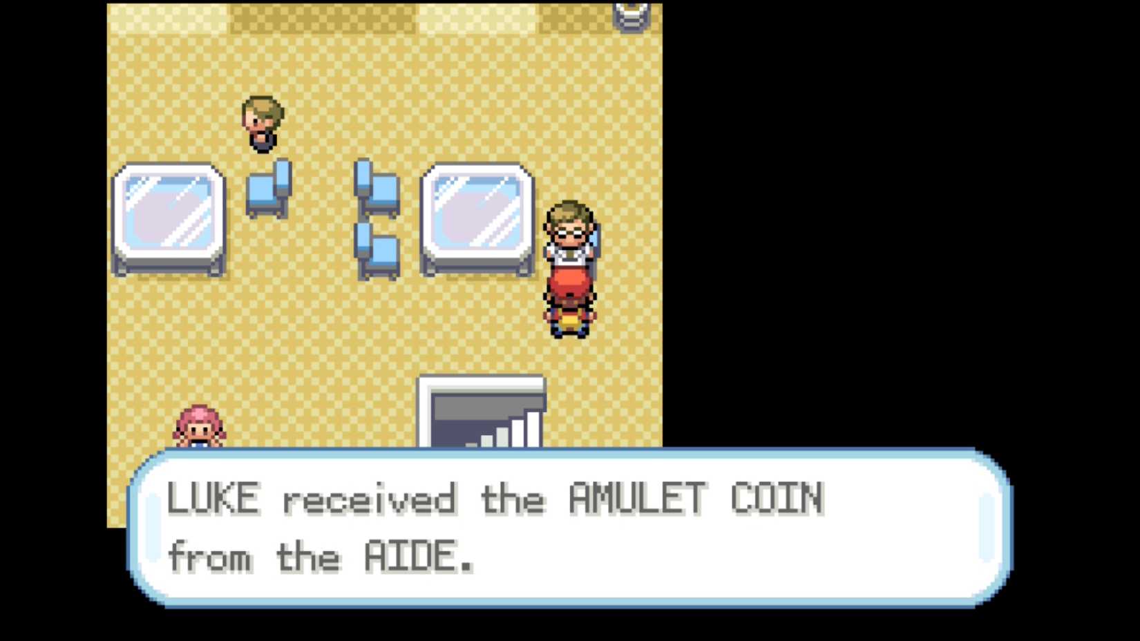 Obtaining an amulet coin from the hands of assistant prof. Oak
