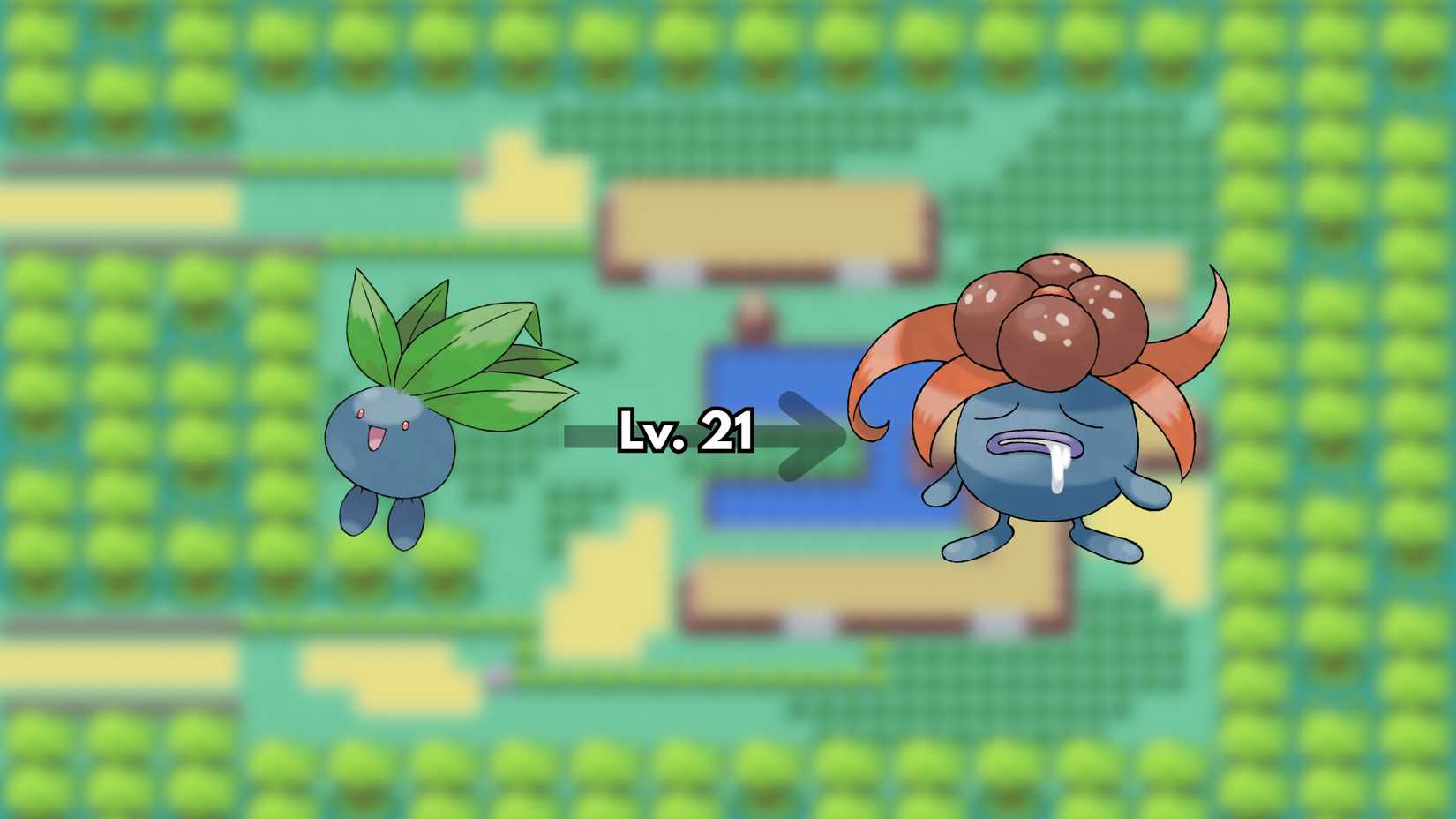 A strangely evolved sadness in leaf green drawn from Pokemon