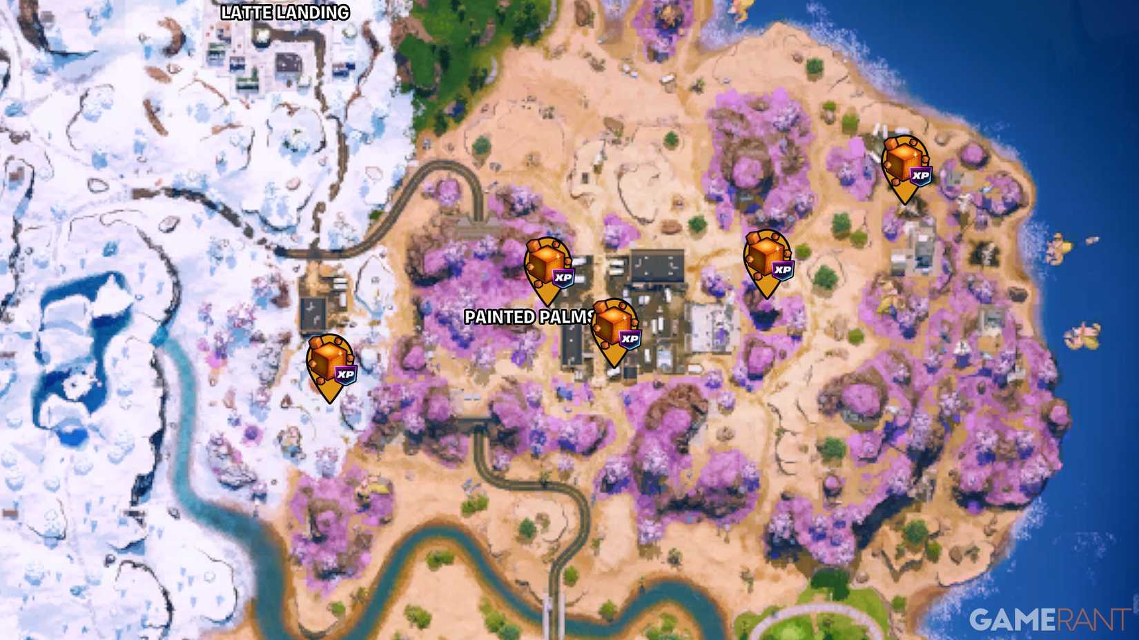 ​​​Painted Palms Chaos Cube Locations in Fortnite
