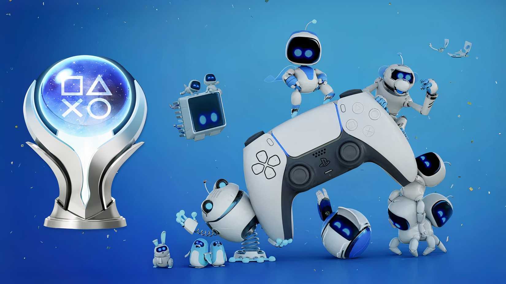 platinum trophy with ps5 background