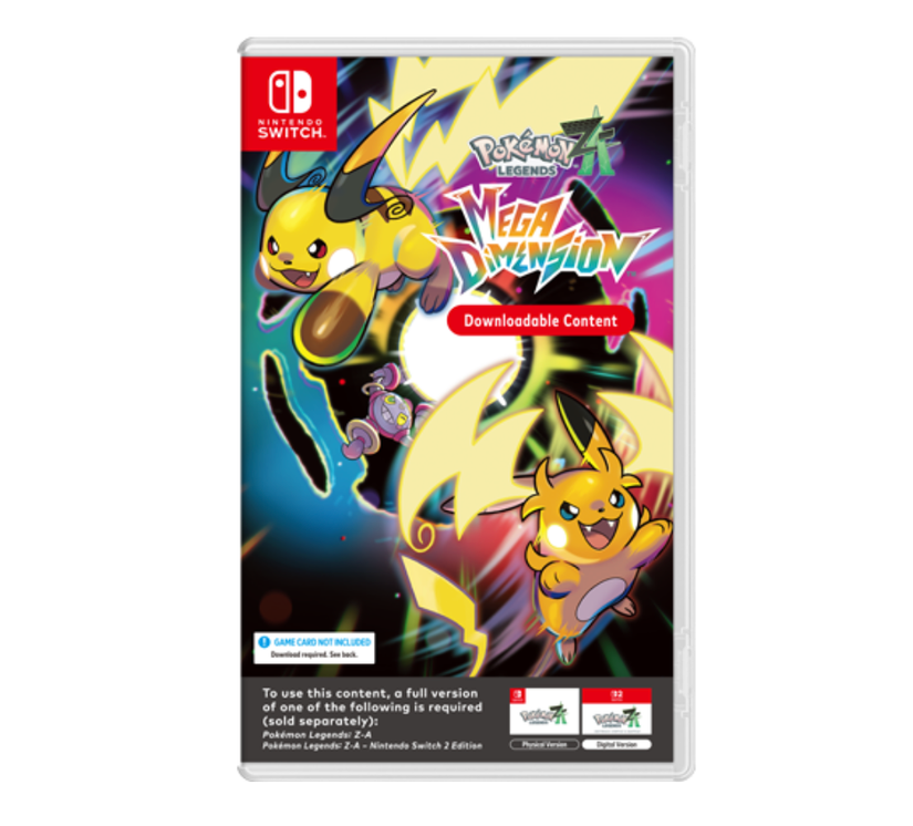 Pokemon Legends: ZA's Mega Dimension DLC Boxed Version Box Art for Nintendo Switch