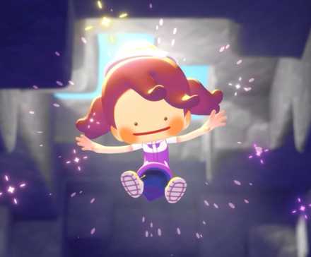 Ditto character falling through an opening