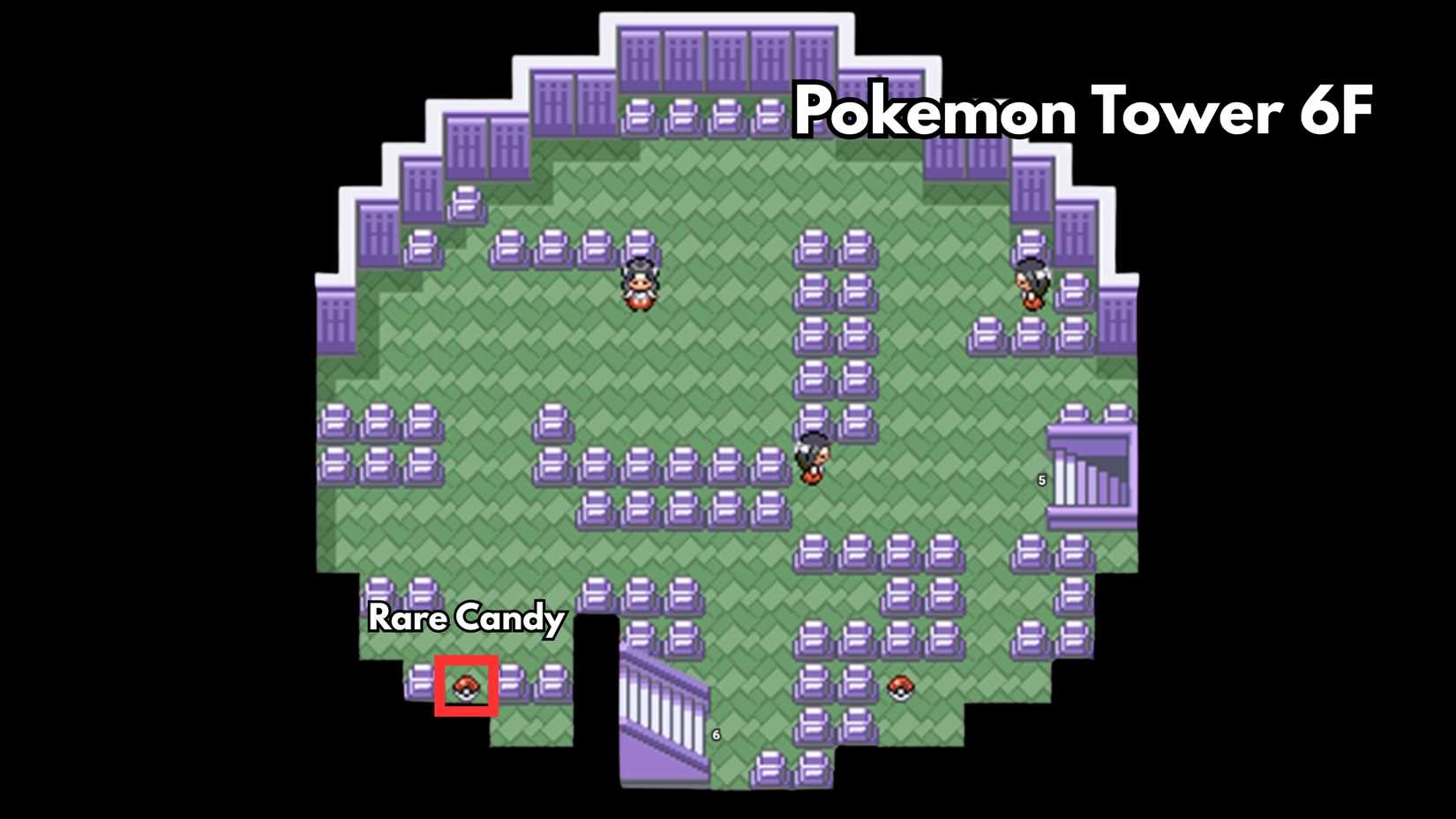 Pokemon Tower 6F rare candy location pokemon firered leafgreen