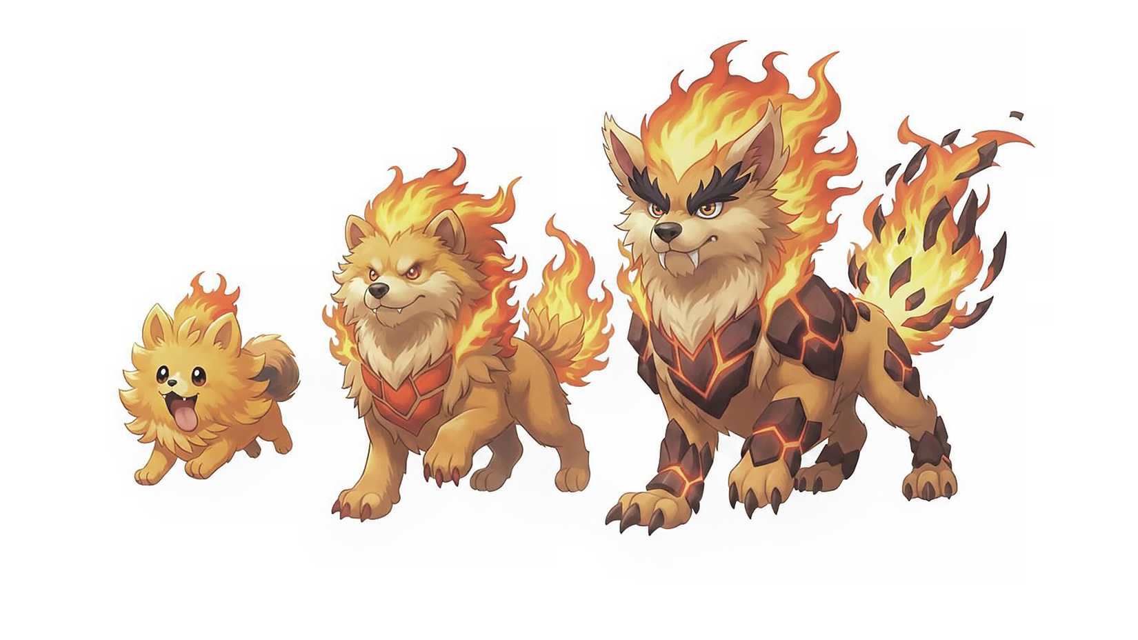 Pokemon Winds and Waves Pombon evolutionary stages fanmade