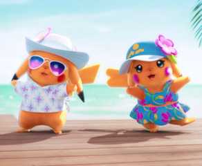 Winds and Waves Pikachu with sunglasses and dress