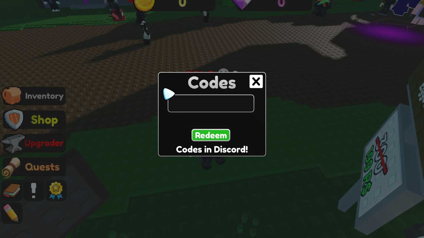 Robong Megabonk on the codes tab