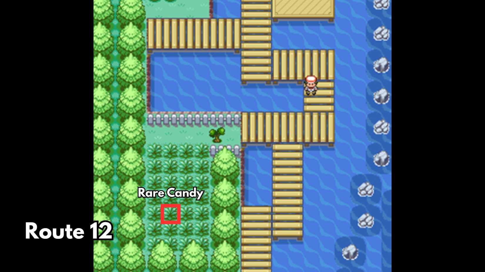 Route 12 rare candy location pokemon firered leafgreen