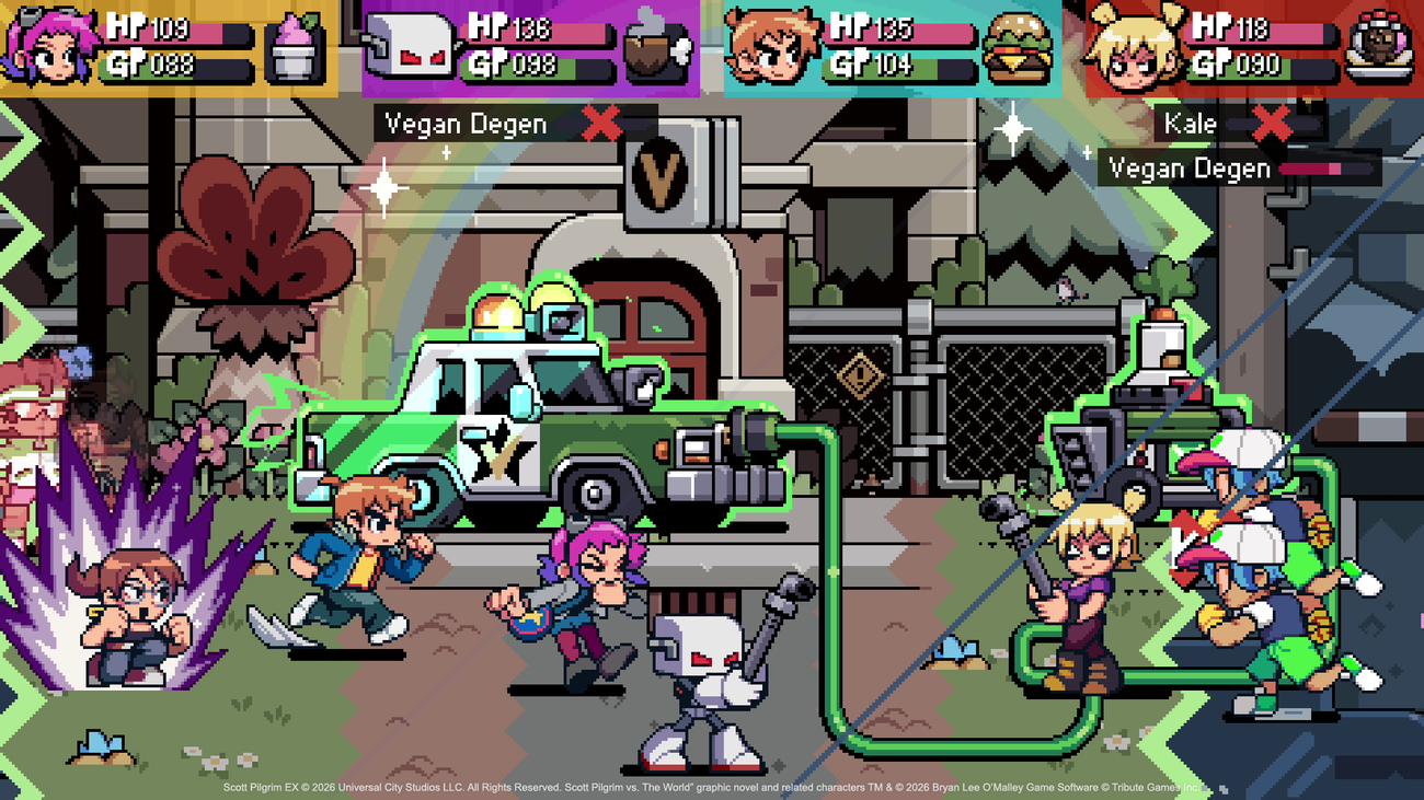 Pertarungan vegan epik dalam game Scott Pilgrim EX