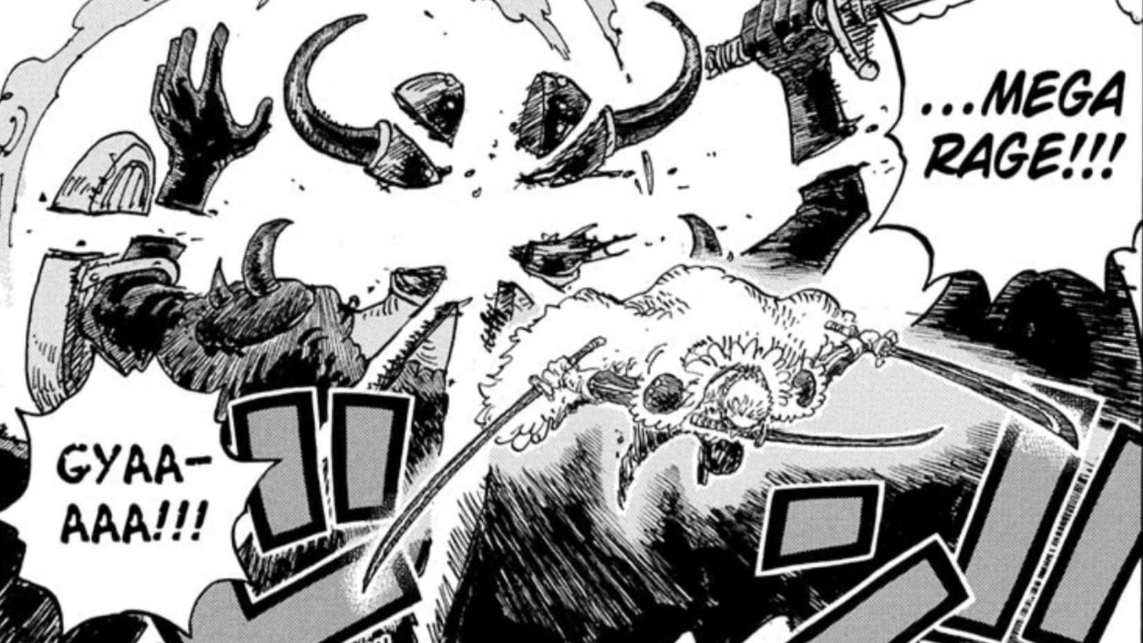 zoro New Red Ogre Mega Rage Haki Technique in one piece