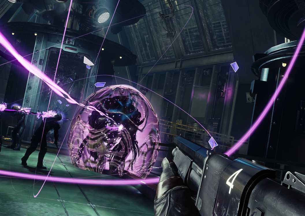 Shooting an enemy in Prey (Mooncrash DLC)