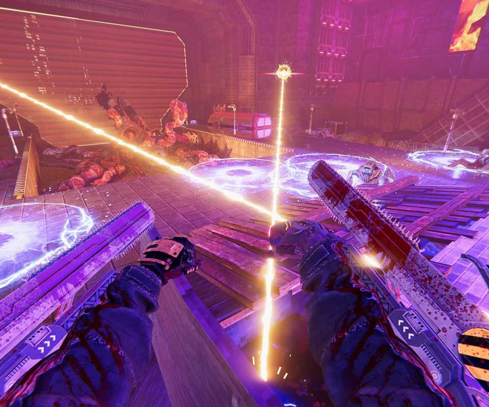 Shooting enemies in Turbo Overkill (2023)