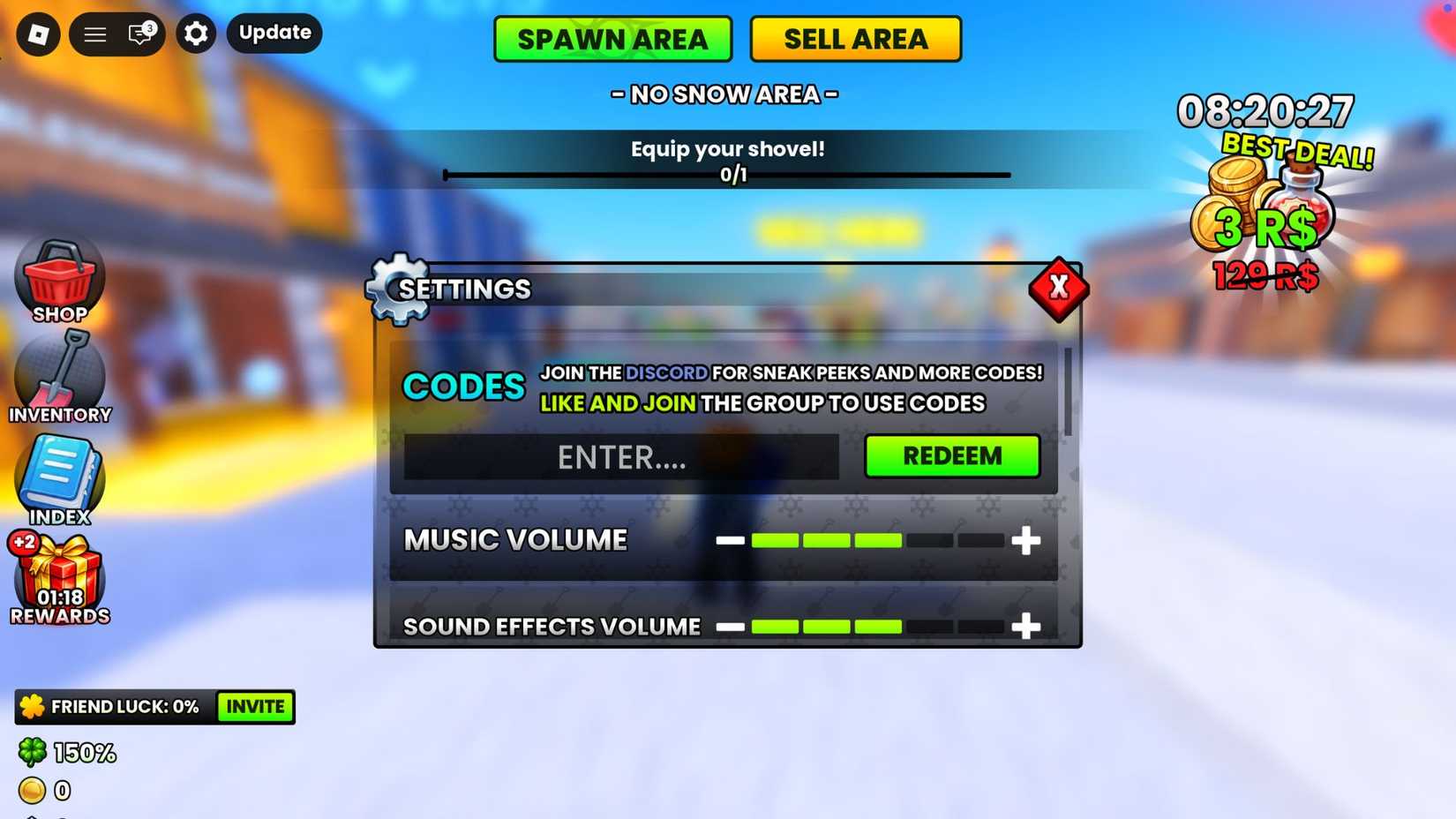 Shovel that code tab