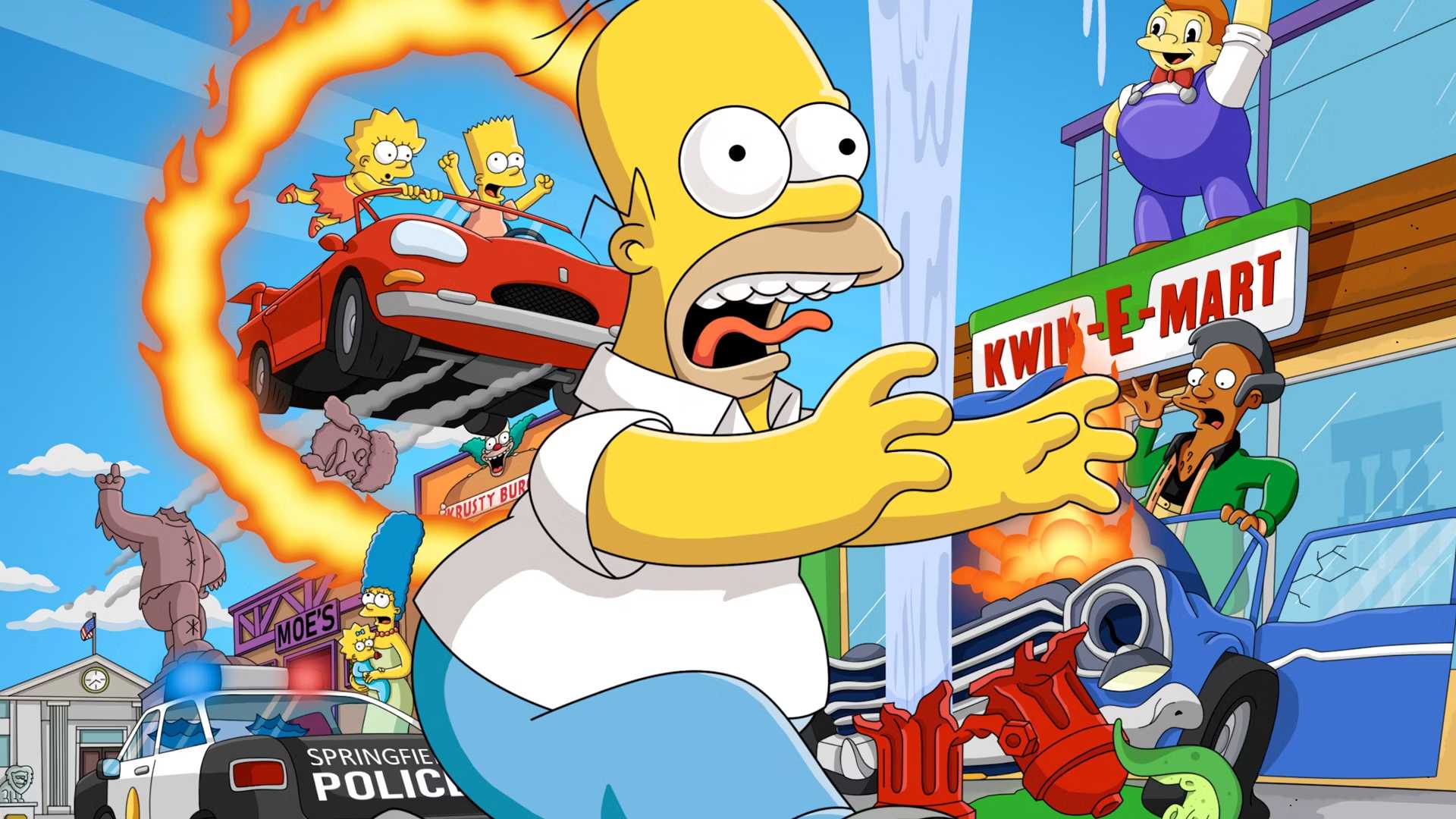 Key art for Simpsons: Hit and Run.