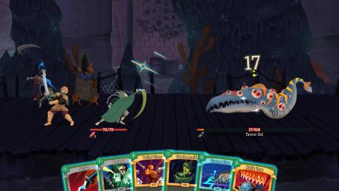 A battle in Slay the Spire 2.