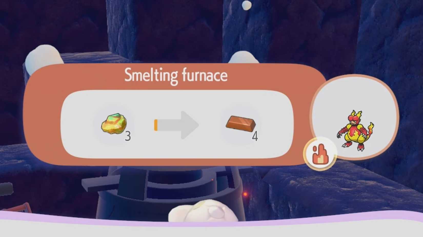 smelting copper ore into copper ingots