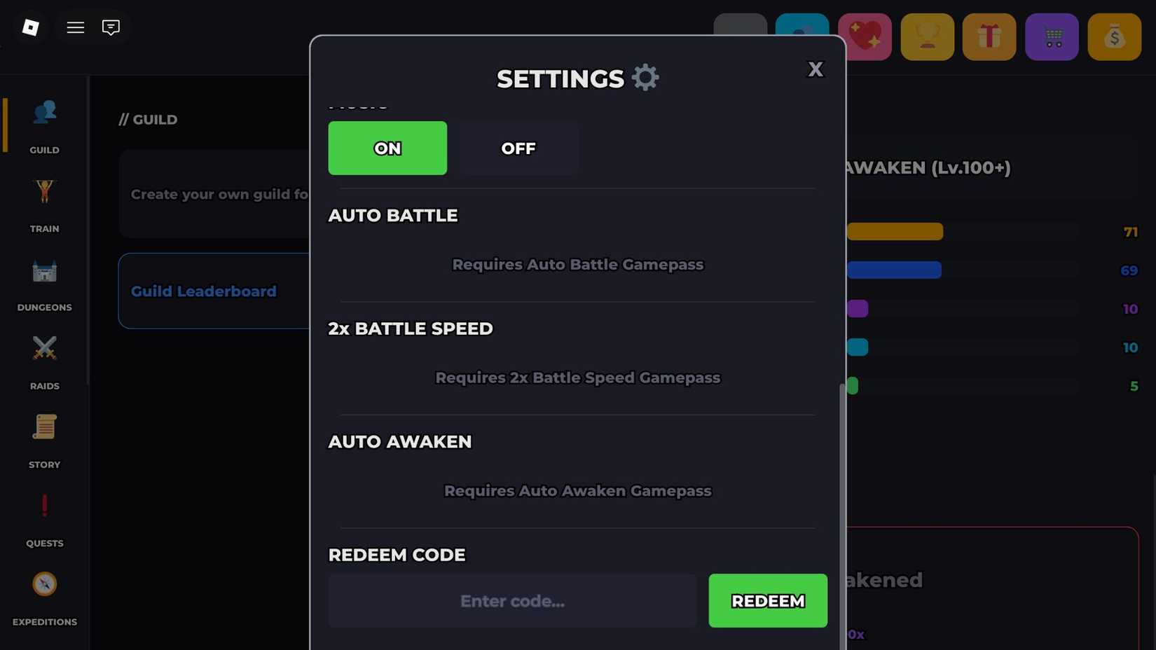 Roblox Solo Leveling Incremental Codes