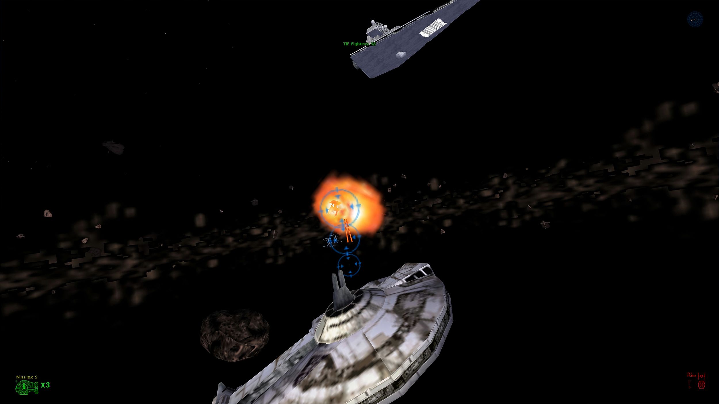 Star Wars Shadows of the Empire ship combat in space