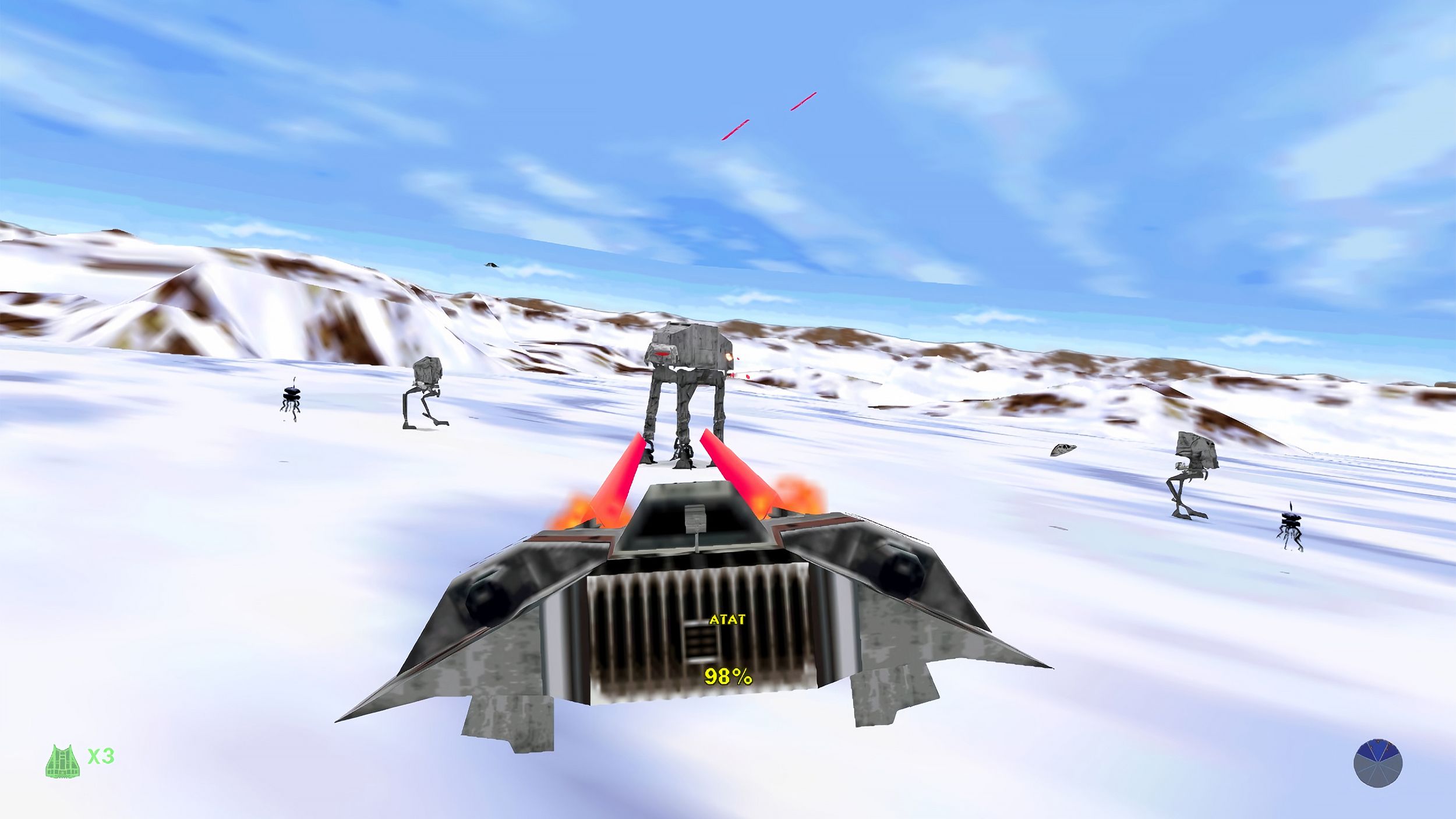 Star Wars Shadows of the Empire snowspeeder battle of hoth