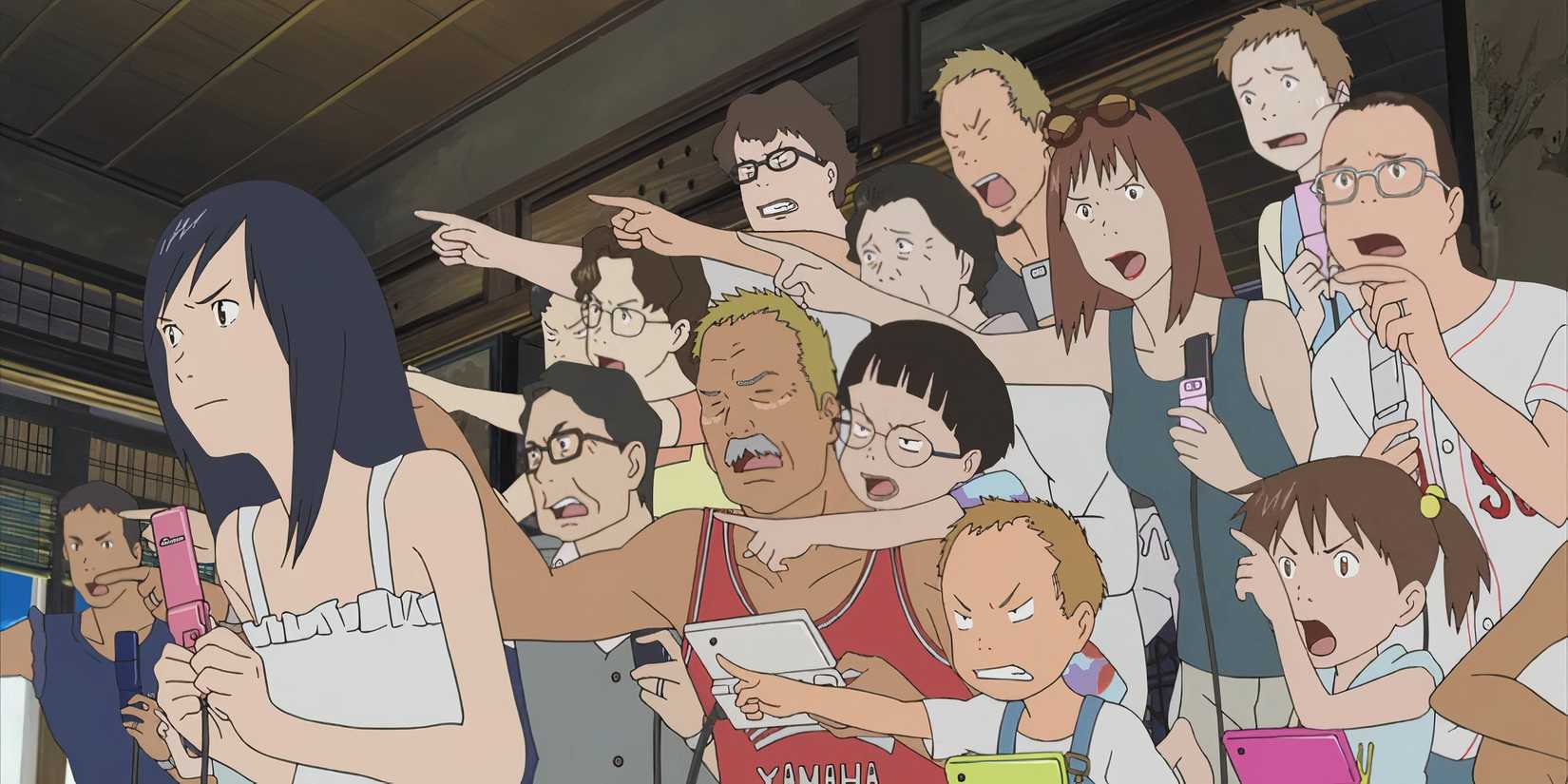 The family cheers together in Summer Wars.