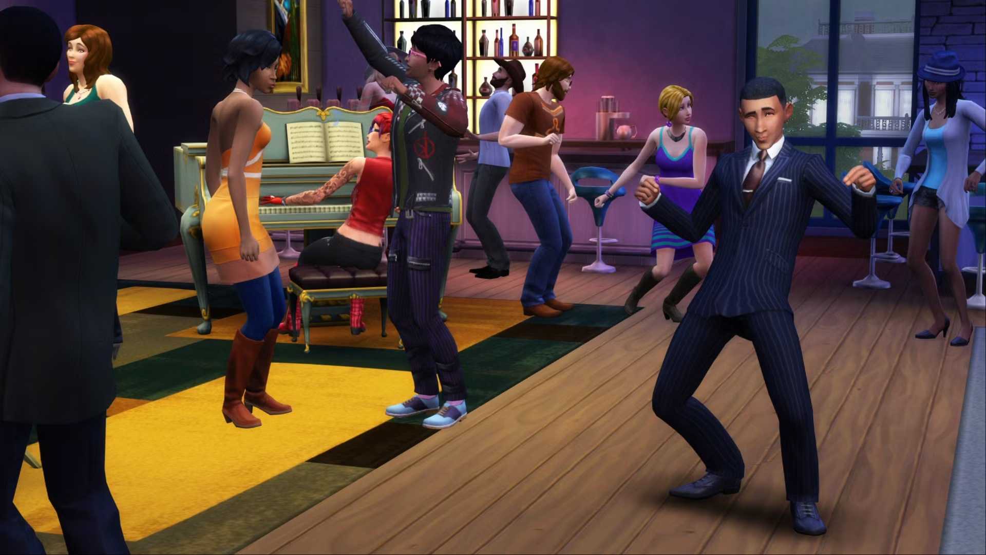 the sims 4 sims at the club dancing