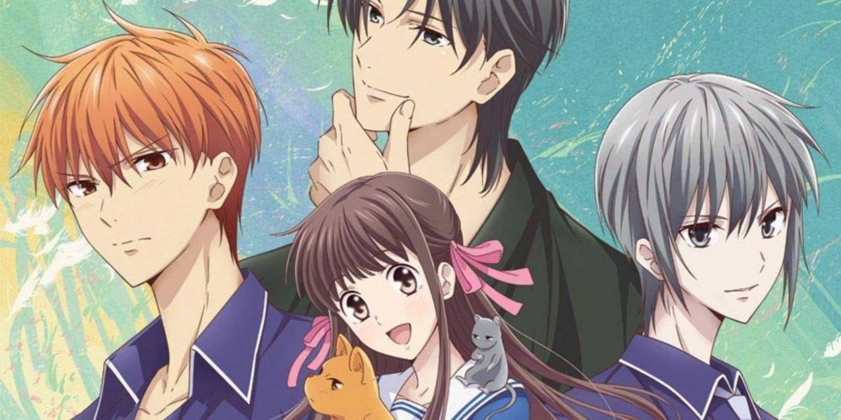 Tohru Honda with Yuki, Kyo and Shigure.