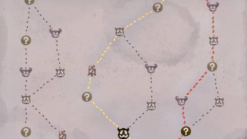 Red and yellow lines show the optimal paths while using the Route Suggest mod