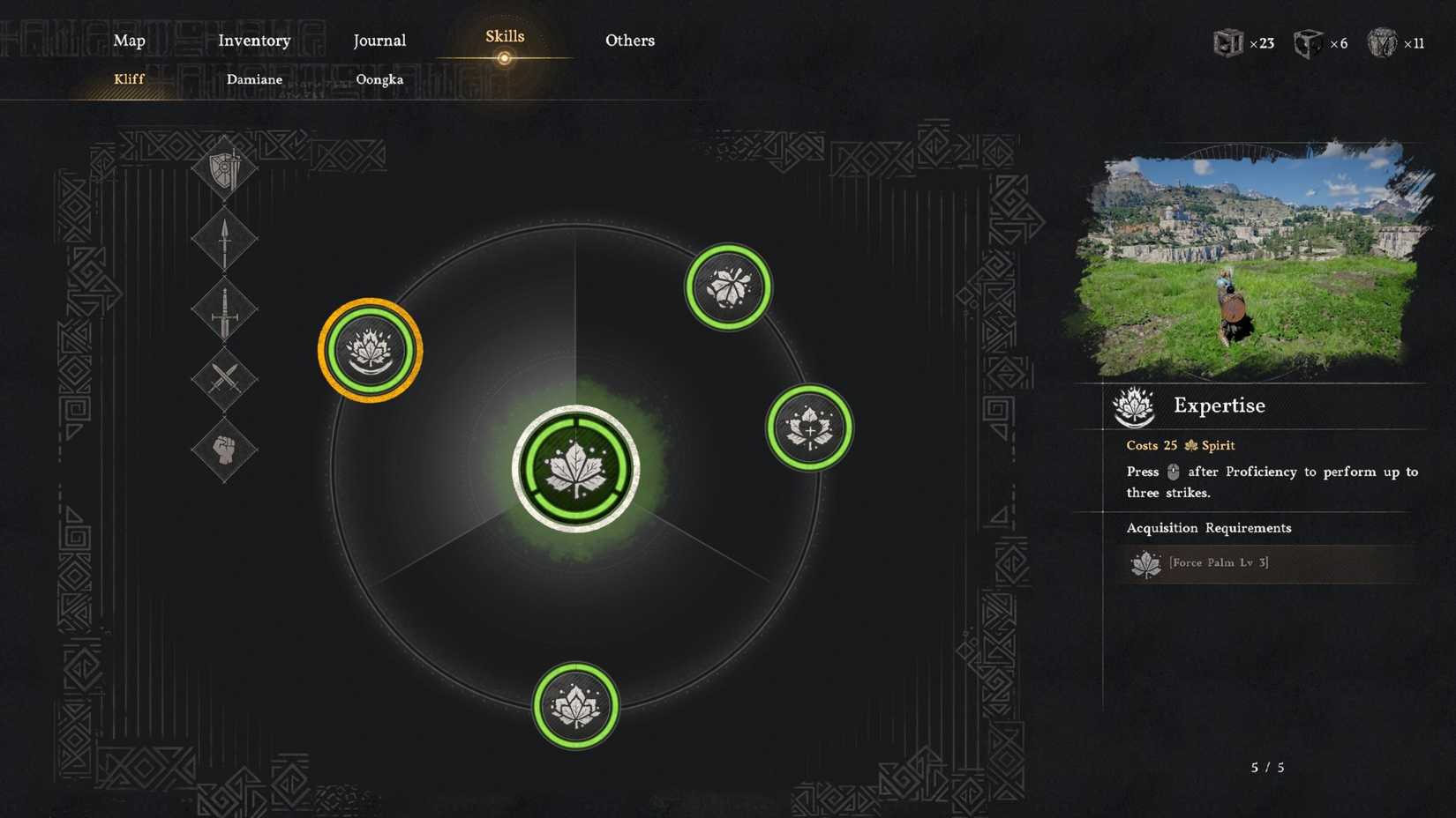 Upgrade of Force Palm Skill Crimson Desert