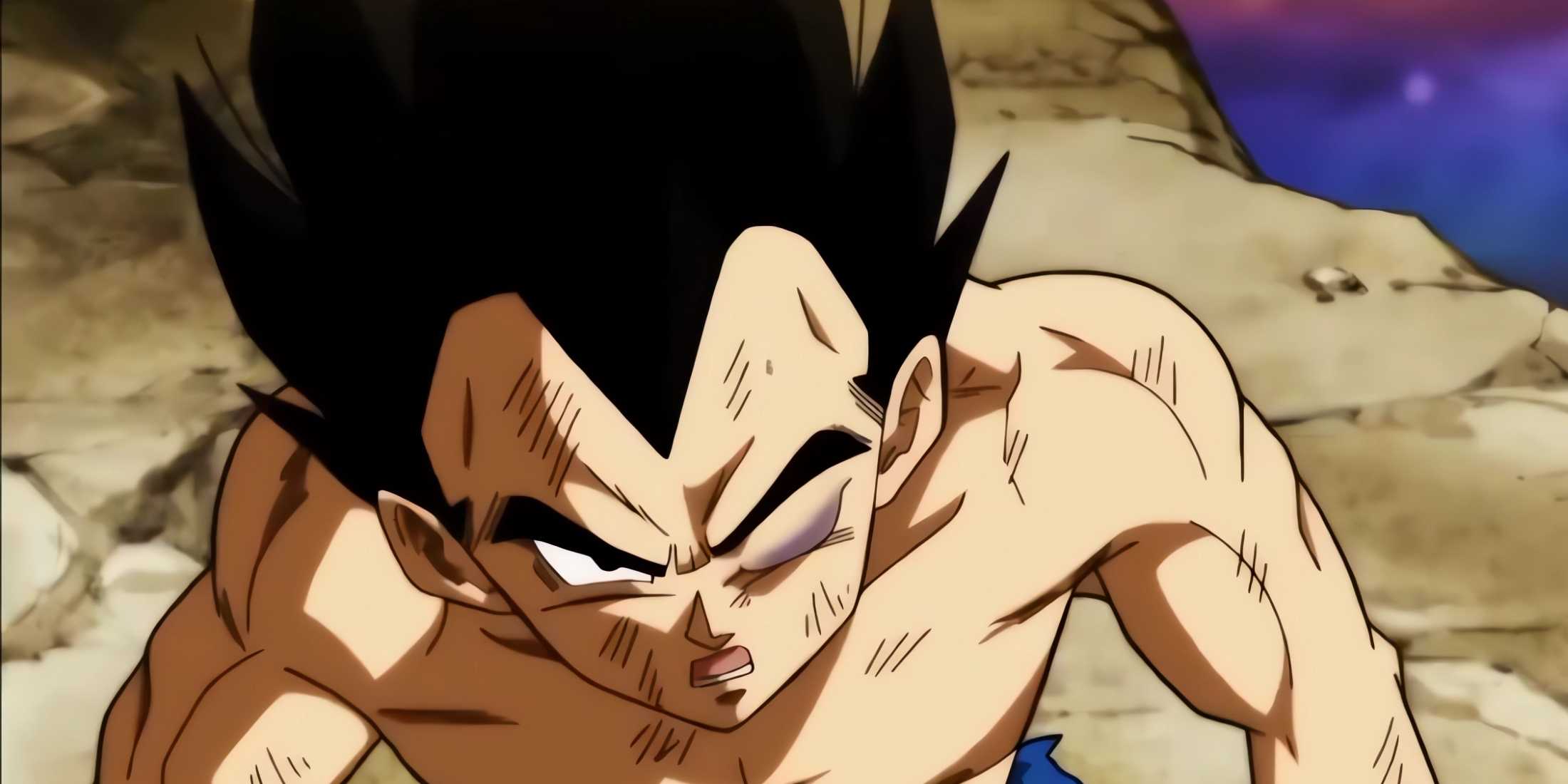 Vegeta prepares to fight Jiren for the last time during the Tournament of Power.