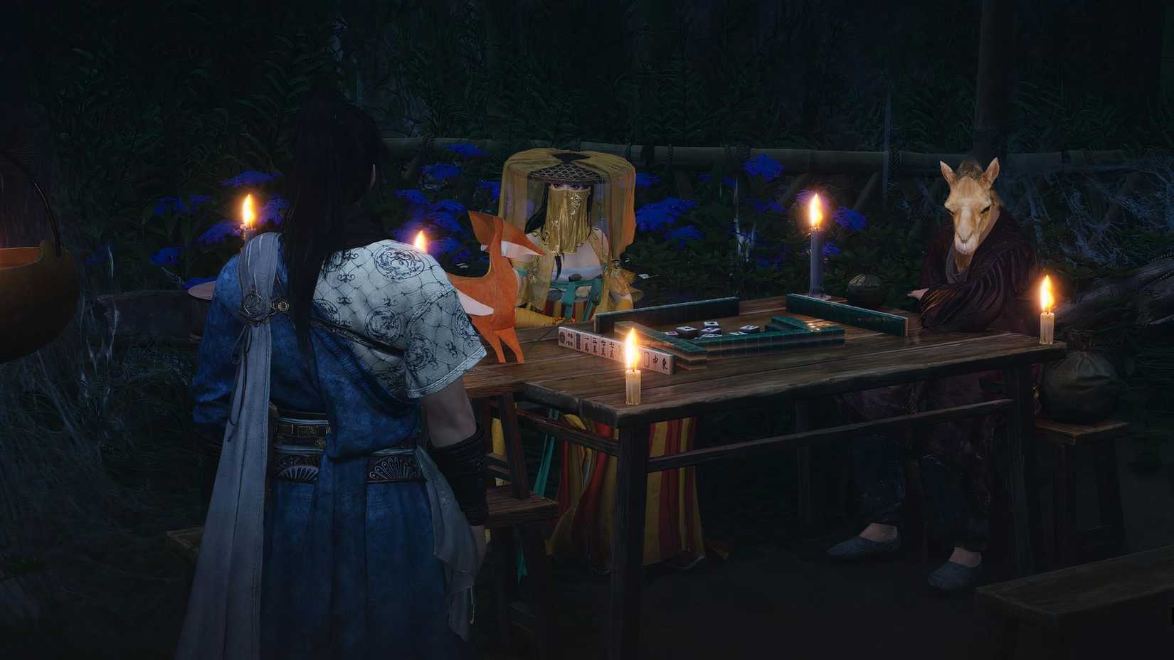 A woman wearing a veil blown by the wind