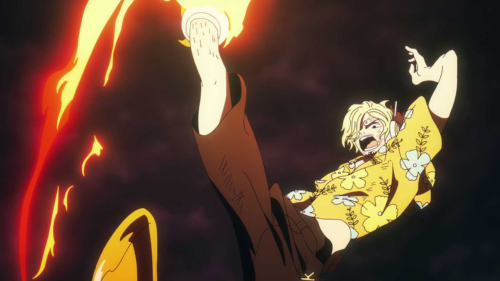 Supreme King Haki Evolve Sanji black Flames ifrit jambe one piece