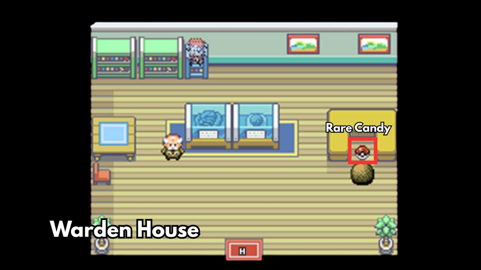 Warden House rare candy location pokemon firered leafgreen