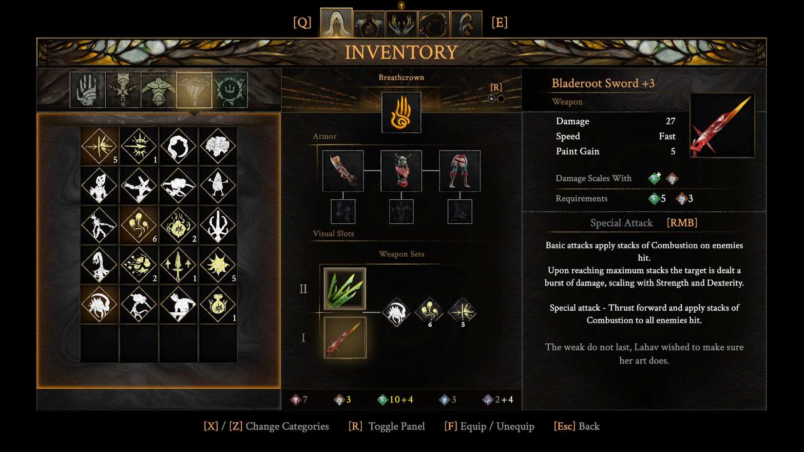 Weapon Stats in Grime 2