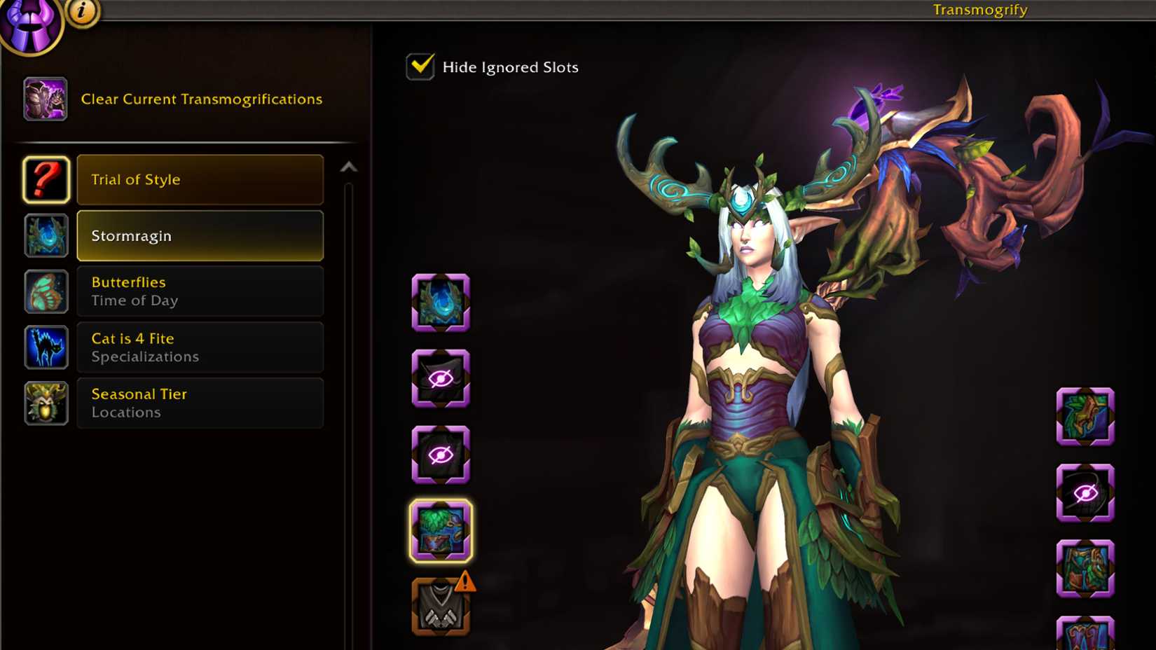 world of warcraft trial of style transmog slot