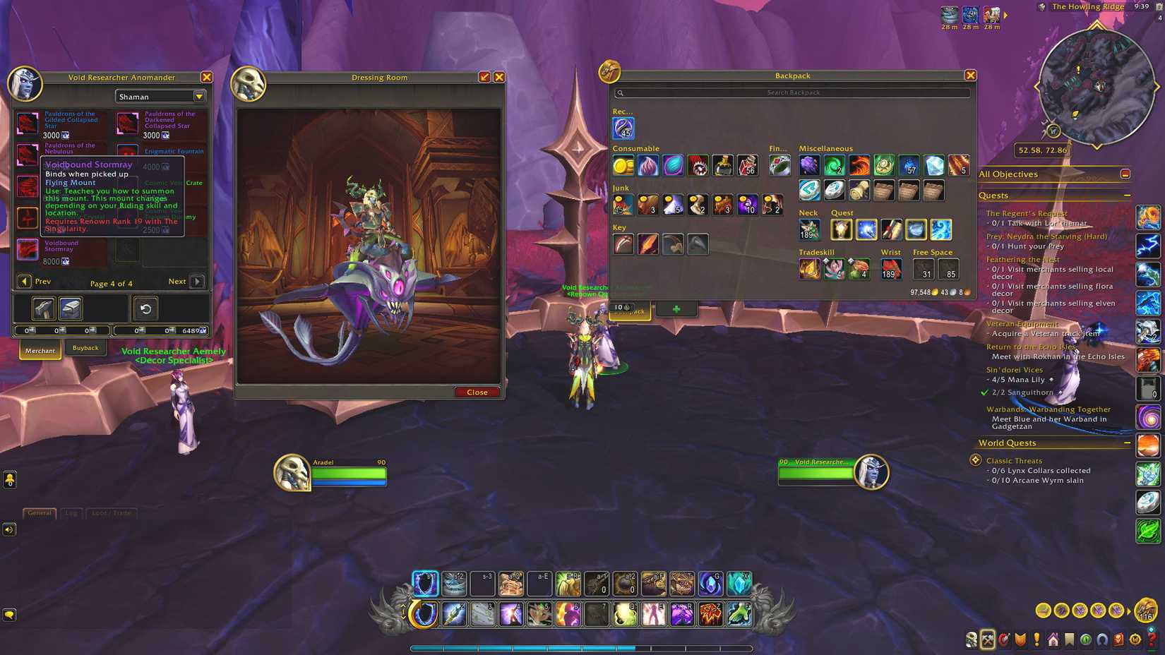 wow midnight singularity renown vendor