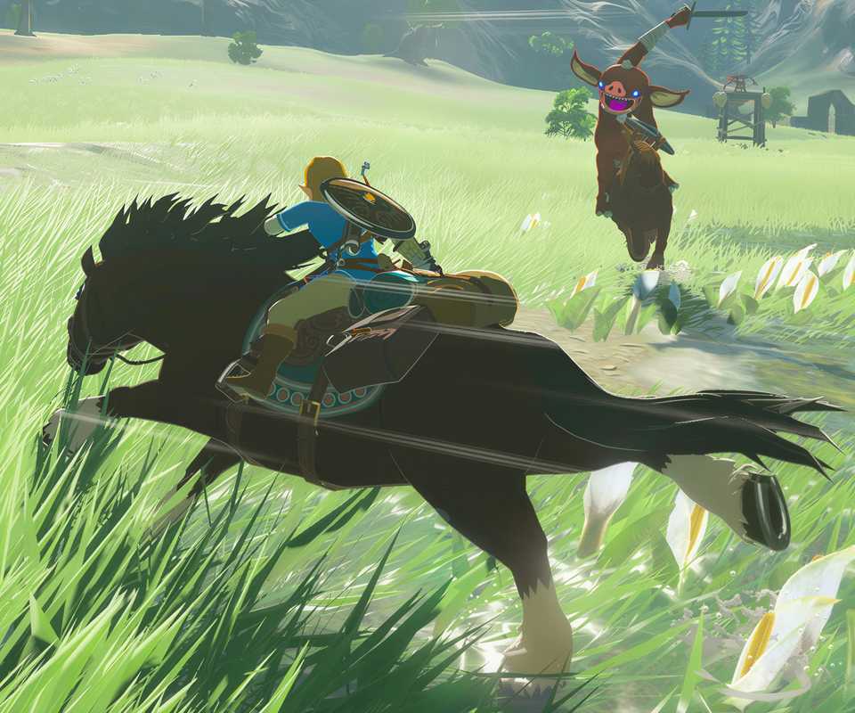 Zelda Breath of the Wild Link on horse