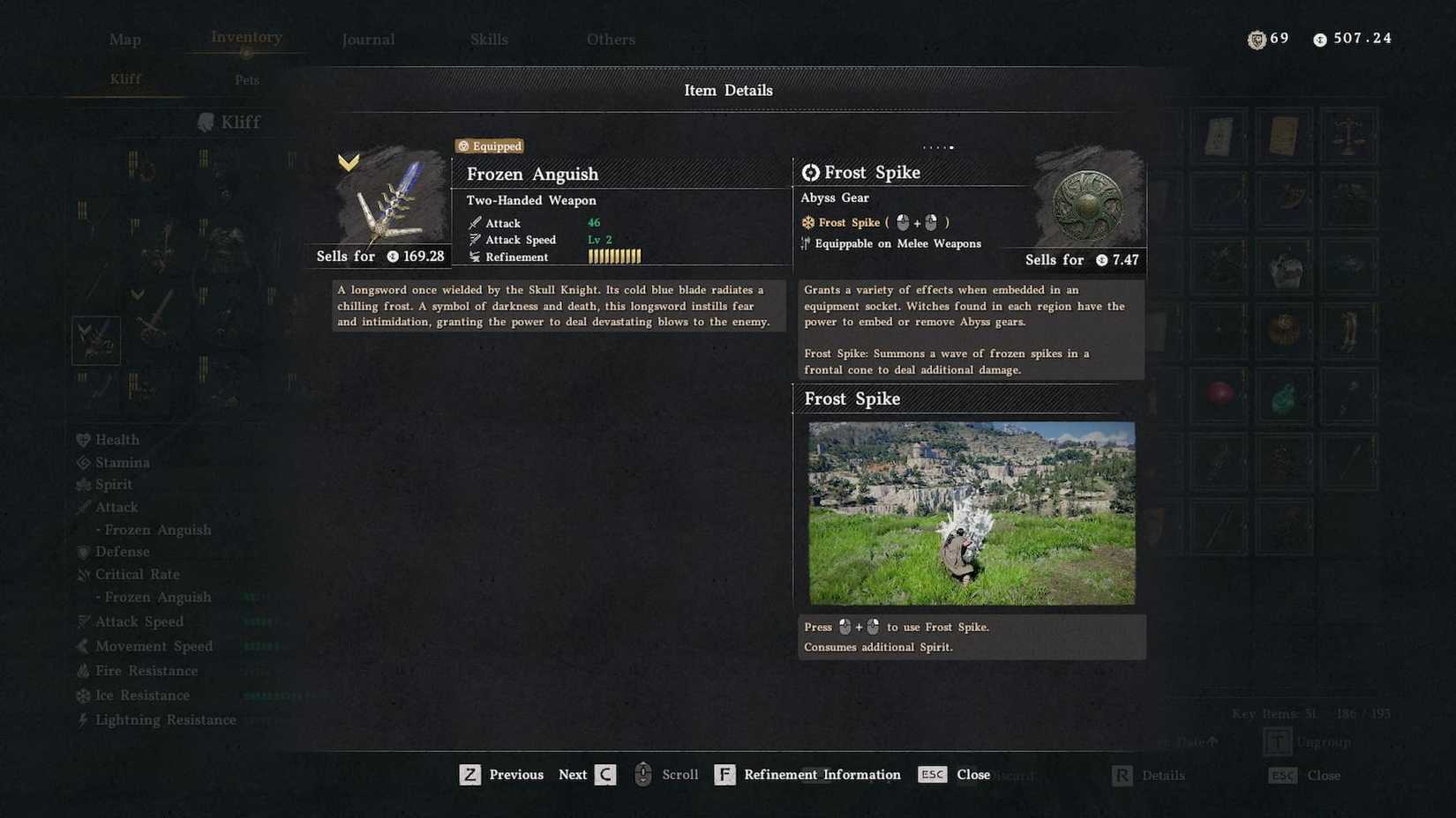 The description of Crimson Desert Frost Spikes