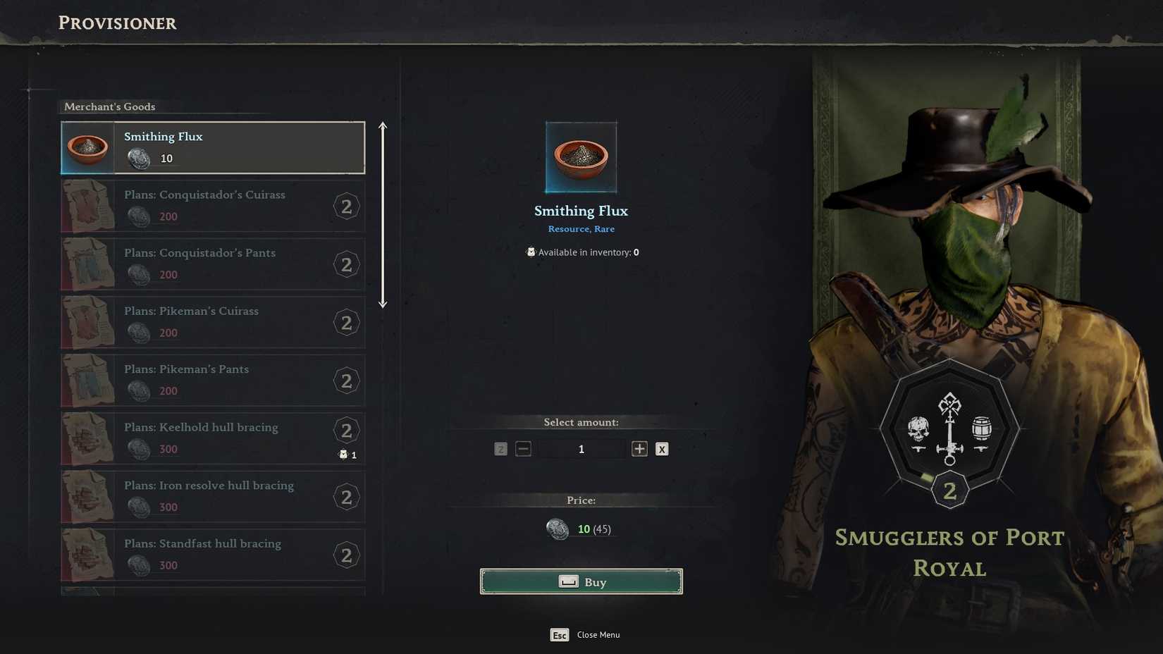 Windrose Smugglers of Port Royal faction screen