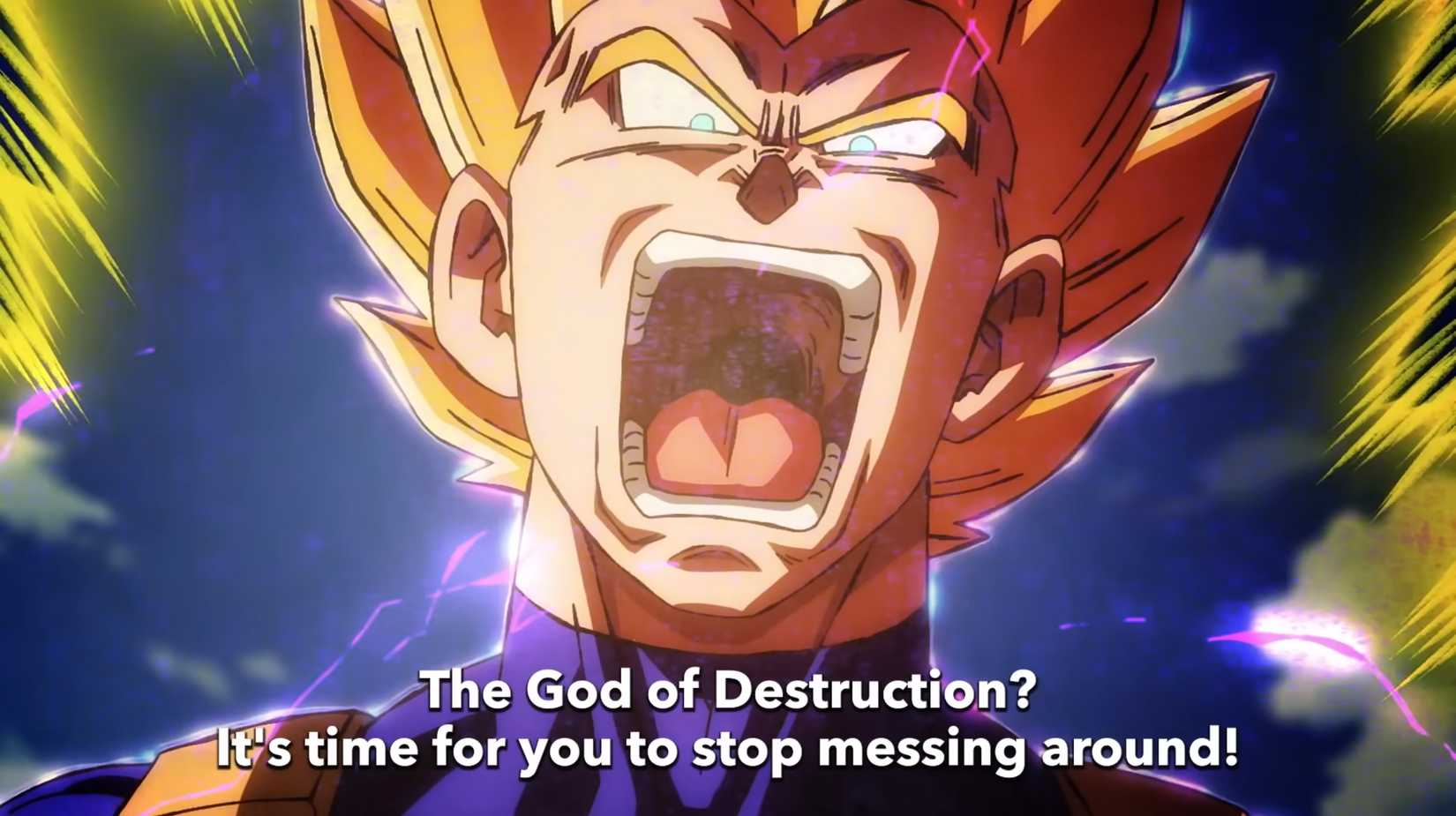 Super Saiyan 2 Vegeta in Dragon Ball Super Beerus