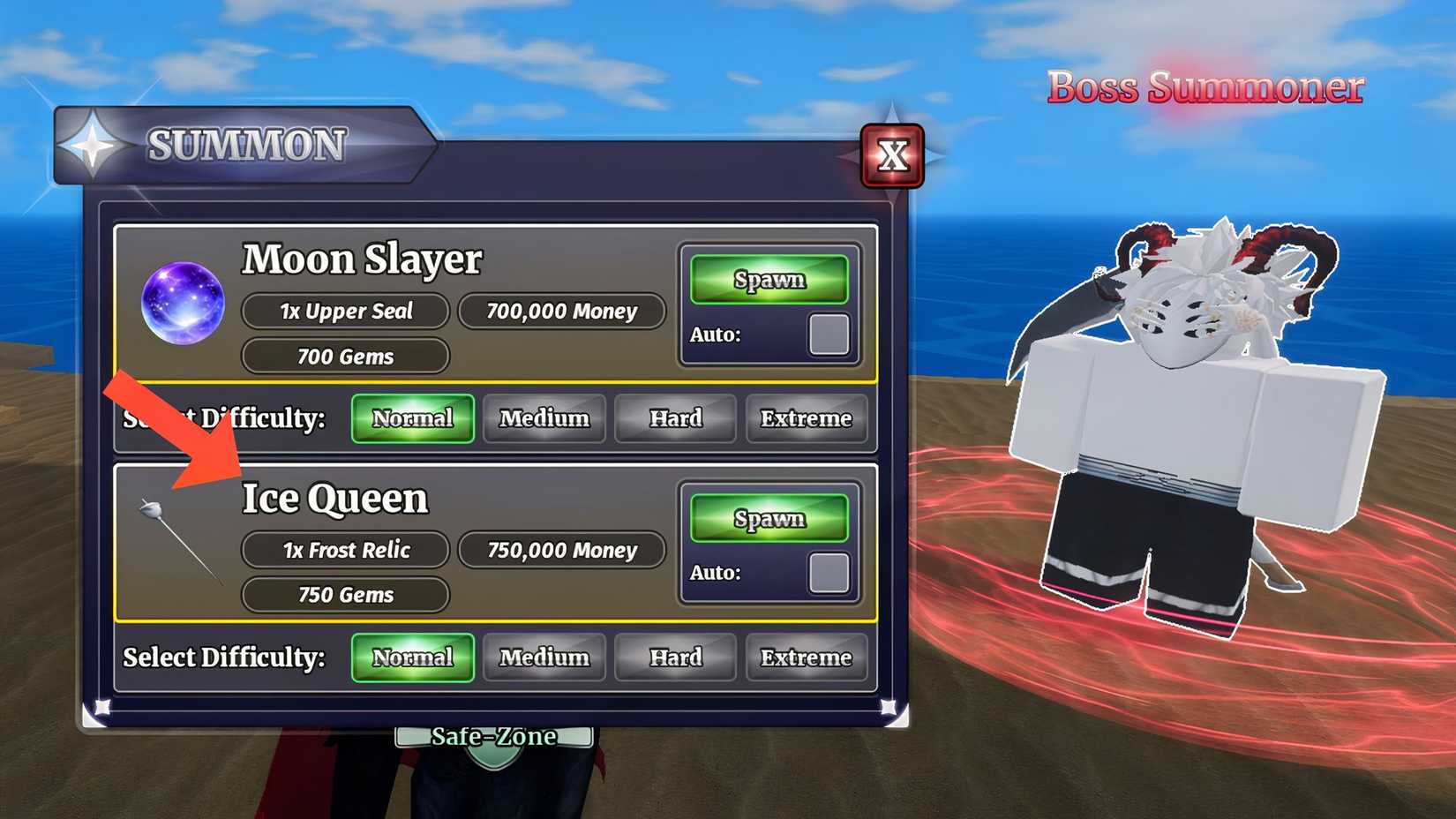 roblox sailor piece summon the ice queen boss