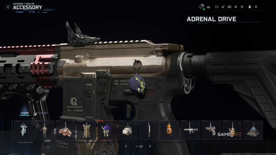 Adrenal Drive Weapon Charm