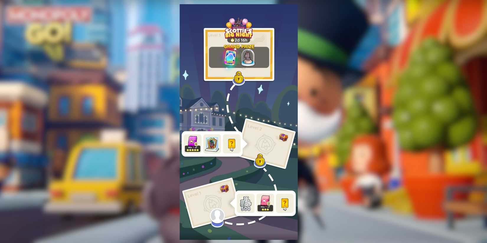 adventure club scottie's big night monopoly go